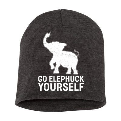 Go Elephuck Yourself Elephant Middle Finger Short Acrylic Beanie