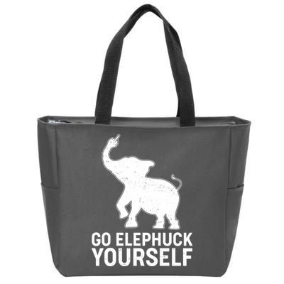 Go Elephuck Yourself Elephant Middle Finger Zip Tote Bag