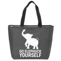 Go Elephuck Yourself Elephant Middle Finger Zip Tote Bag