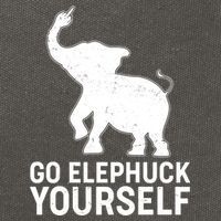 Go Elephuck Yourself Elephant Middle Finger Cotton Canvas Backpack