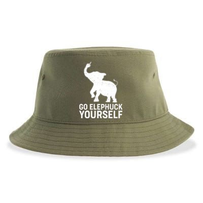 Go Elephuck Yourself Elephant Middle Finger Sustainable Bucket Hat