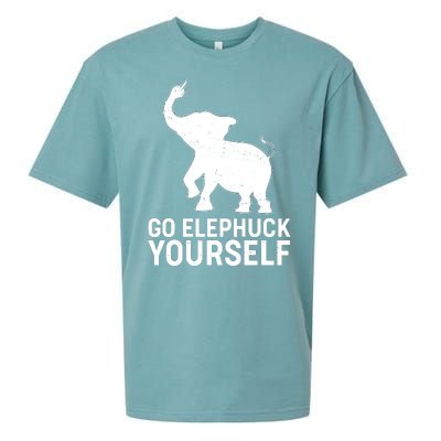 Go Elephuck Yourself Elephant Middle Finger Sueded Cloud Jersey T-Shirt