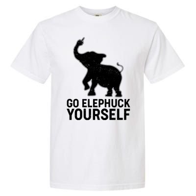 Go Elephuck Yourself Elephant Middle Finger Garment-Dyed Heavyweight T-Shirt