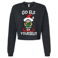 Go Elf Yourself Funny Christmas Cropped Pullover Crew