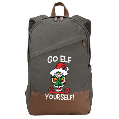 Go Elf Yourself Funny Christmas Cotton Canvas Backpack