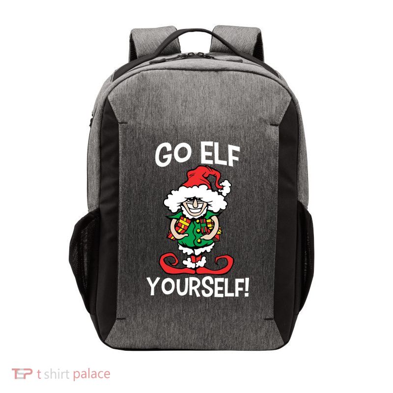 Go Elf Yourself Funny Christmas Vector Backpack