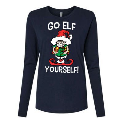 Go Elf Yourself Funny Christmas Womens Cotton Relaxed Long Sleeve T-Shirt