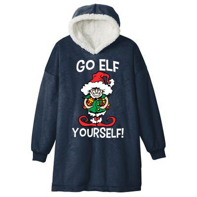 Go Elf Yourself Funny Christmas Hooded Wearable Blanket