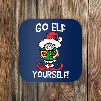 Go Elf Yourself Funny Christmas Coaster