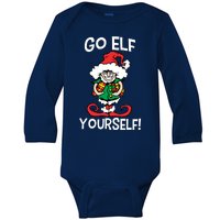 Go Elf Yourself Funny Christmas Baby Long Sleeve Bodysuit