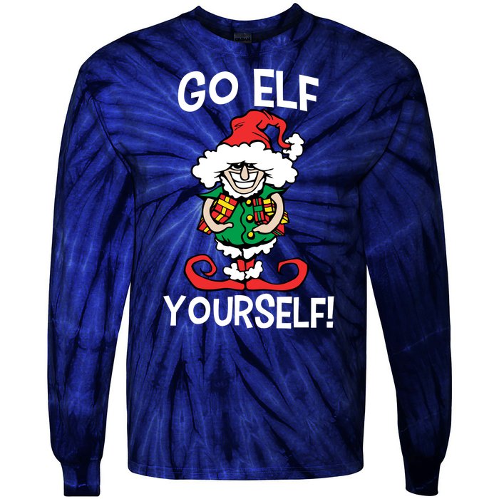 Go Elf Yourself Funny Christmas Tie-Dye Long Sleeve Shirt