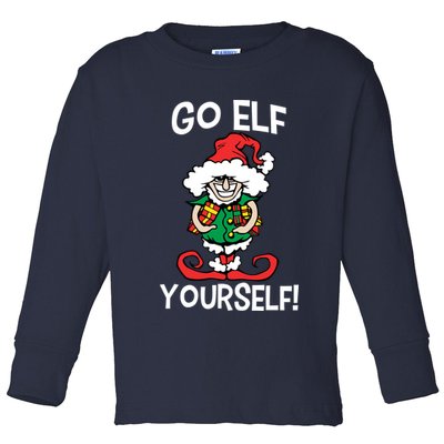Go Elf Yourself Funny Christmas Toddler Long Sleeve Shirt