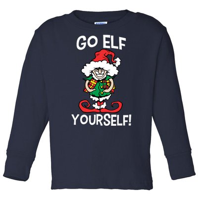 Go Elf Yourself Funny Christmas Toddler Long Sleeve Shirt