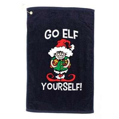 Go Elf Yourself Funny Christmas Platinum Collection Golf Towel