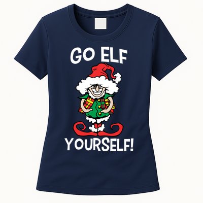 Go Elf Yourself Funny Christmas Womens T-Shirt