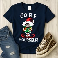 Go Elf Yourself Funny Christmas Womens T-Shirt