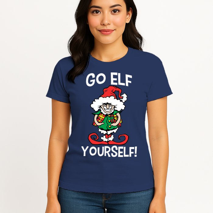 Go Elf Yourself Funny Christmas Womens T-Shirt