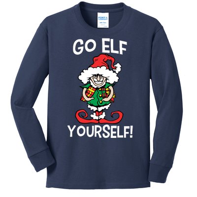 Go Elf Yourself Funny Christmas Kids Long Sleeve Shirt