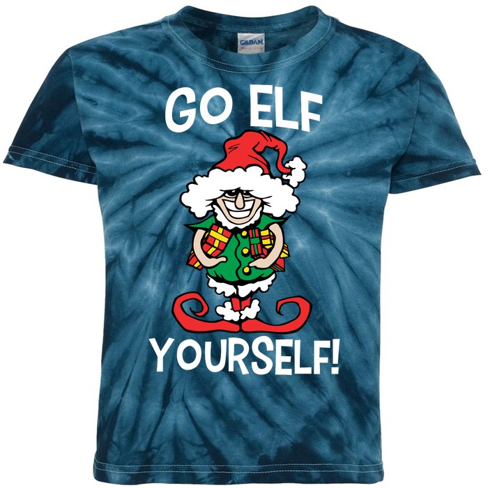 Go Elf Yourself Funny Christmas Kids Tie-Dye T-Shirt