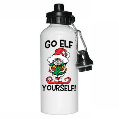 Go Elf Yourself Funny Christmas Aluminum Water Bottle