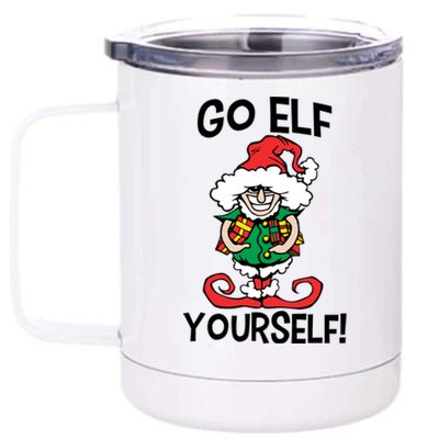 Go Elf Yourself Funny Christmas 12 oz Stainless Steel Tumbler Cup