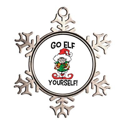 Go Elf Yourself Funny Christmas Metallic Star Ornament