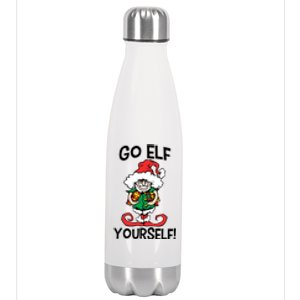 Go Elf Yourself Funny Christmas Stainless Steel Insulated Water Bottle