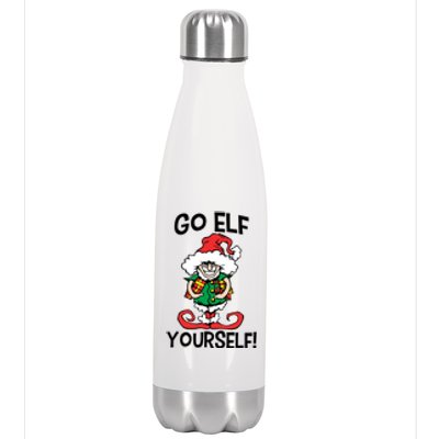 Go Elf Yourself Funny Christmas Stainless Steel Insulated Water Bottle