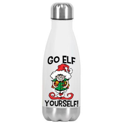 Go Elf Yourself Funny Christmas Stainless Steel Insulated Water Bottle