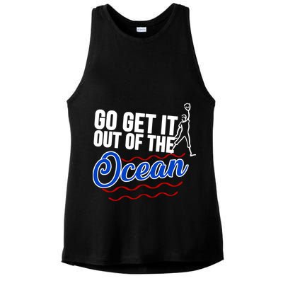 Go Get It Out Of The Ocean Baseball Ladies PosiCharge Tri-Blend Wicking Tank