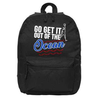 Go Get It Out Of The Ocean Baseball 16 in Basic Backpack