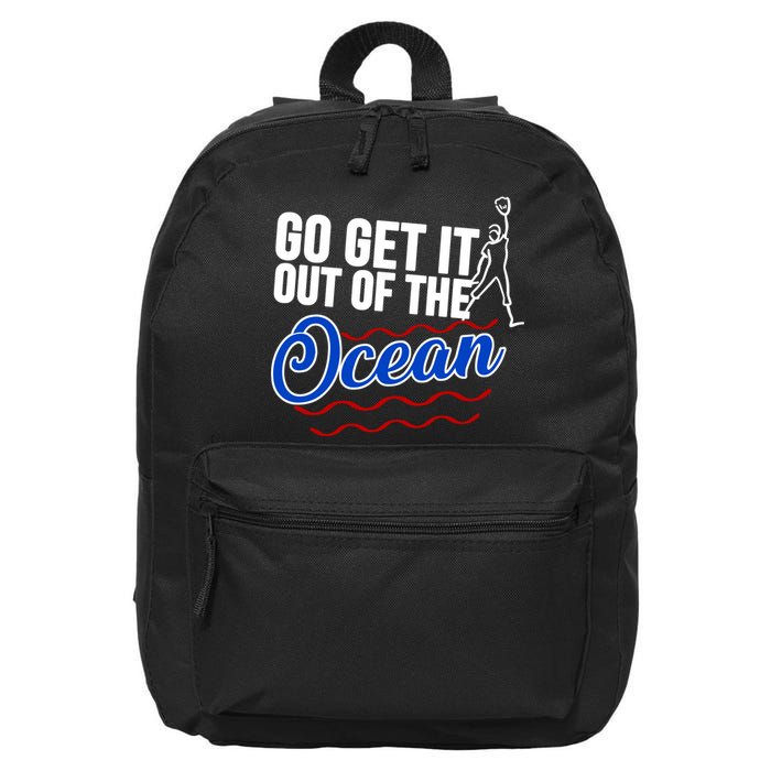 Go Get It Out Of The Ocean Baseball 16 in Basic Backpack