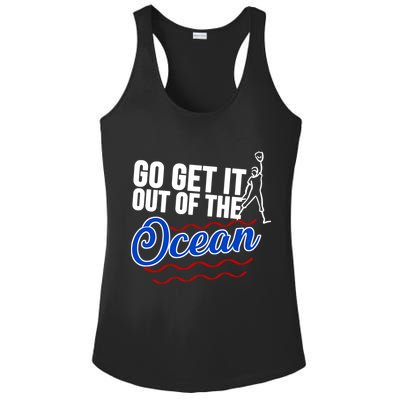 Go Get It Out Of The Ocean Baseball Ladies PosiCharge Competitor Racerback Tank