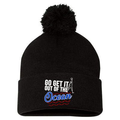 Go Get It Out Of The Ocean Baseball Pom Pom 12in Knit Beanie