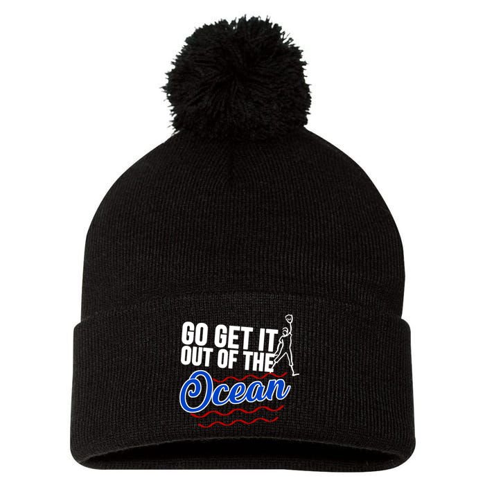 Go Get It Out Of The Ocean Baseball Pom Pom 12in Knit Beanie