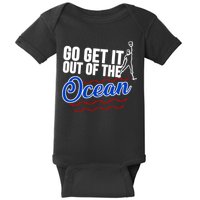 Go Get It Out Of The Ocean Baseball Baby Bodysuit
