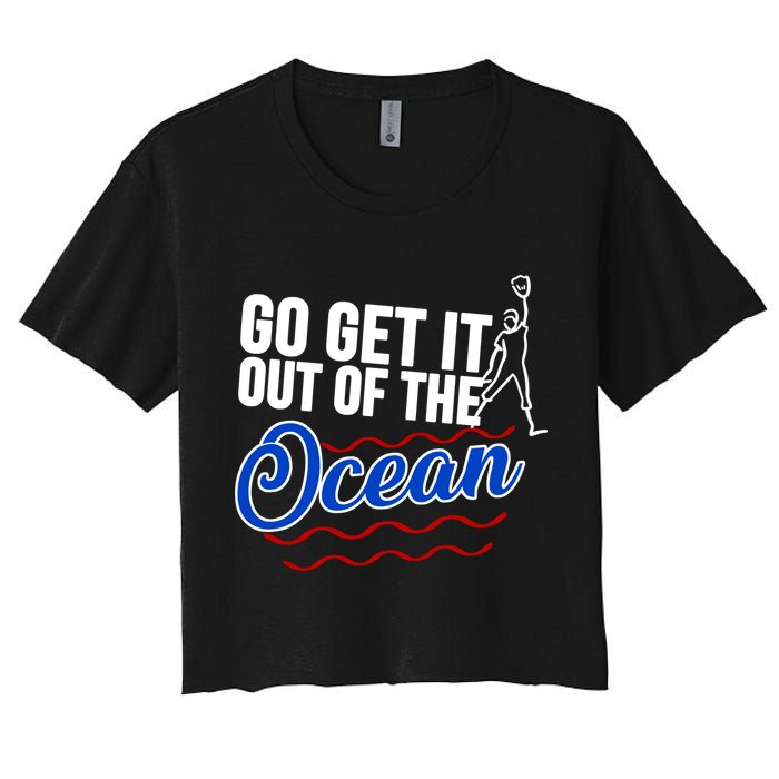 Go Get It Out Of The Ocean Baseball Crop Top