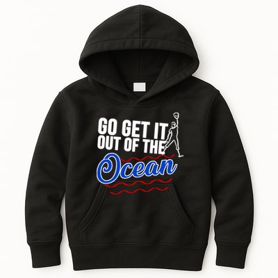 Go Get It Out Of The Ocean Baseball Kids Hoodie