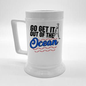 Go Get It Out Of The Ocean Baseball Beer Stein