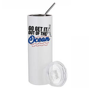 Go Get It Out Of The Ocean Baseball Stainless Steel Tumbler