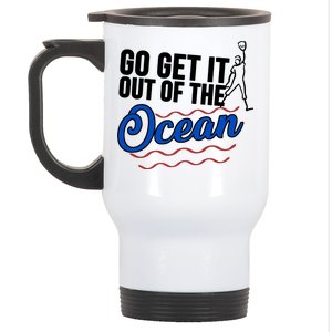 Go Get It Out Of The Ocean Baseball Stainless Steel Travel Mug