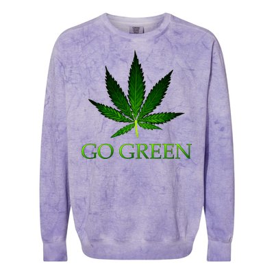 Go Green Medical Marijuana Weed Colorblast Crewneck Sweatshirt