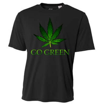 Go Green Medical Marijuana Weed Cooling Performance Crew T-Shirt