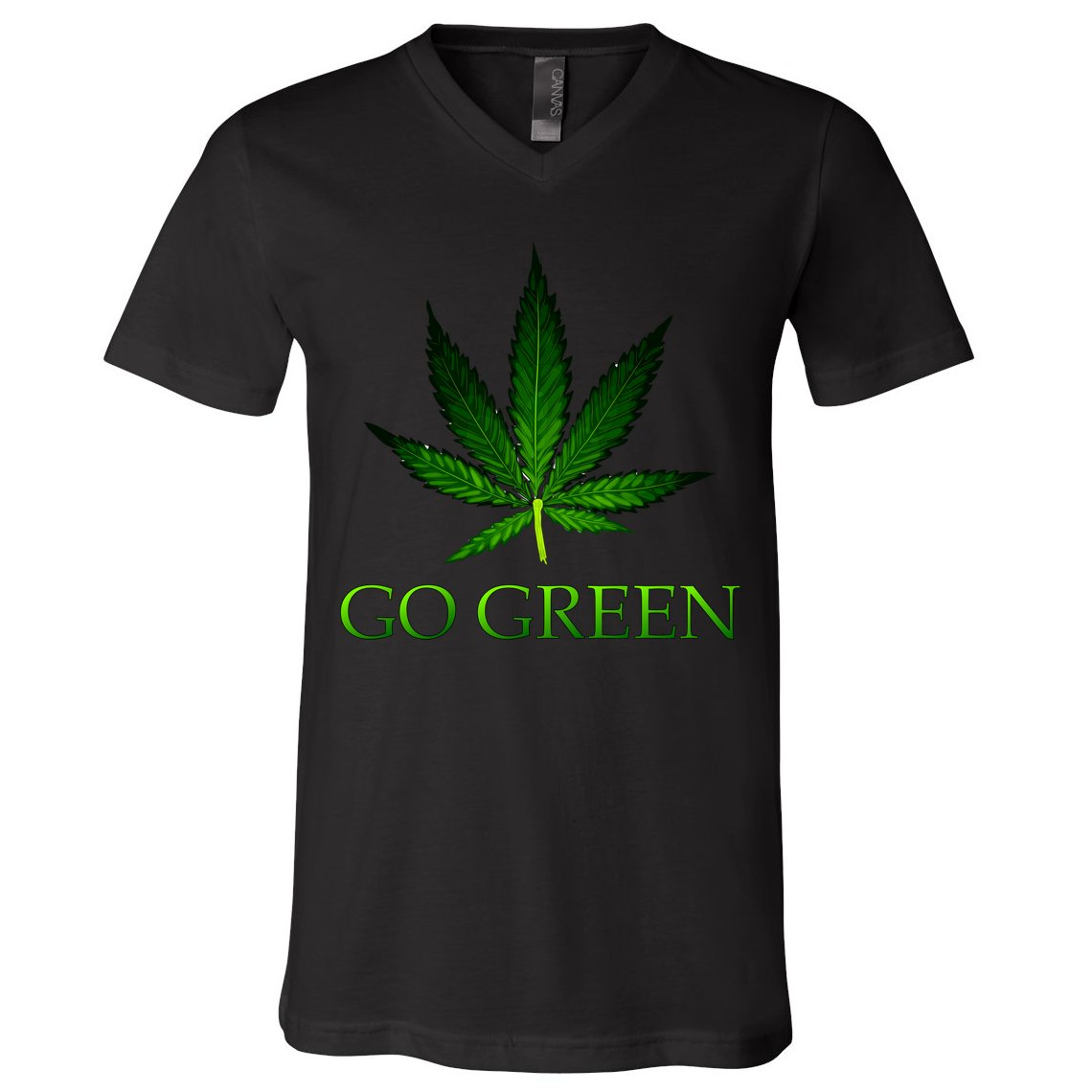 Go Green Medical Marijuana Weed V-Neck T-Shirt