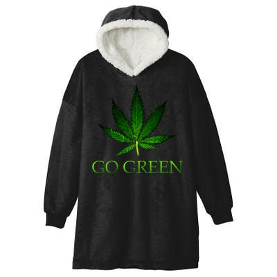 Go Green Medical Marijuana Weed Hooded Wearable Blanket