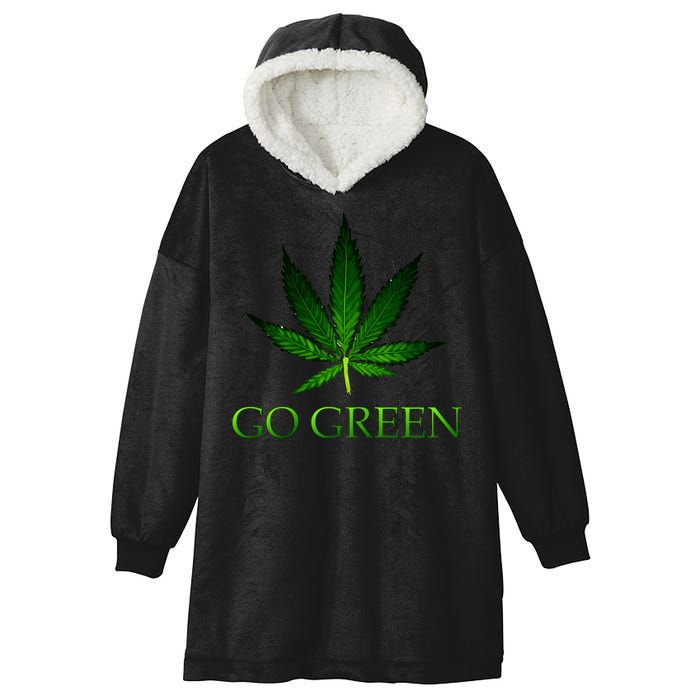 Go Green Medical Marijuana Weed Hooded Wearable Blanket