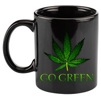 Go Green Medical Marijuana Weed 11oz C Handle Ceramic Mug