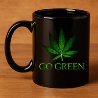 Go Green Medical Marijuana Weed 11oz C Handle Ceramic Mug