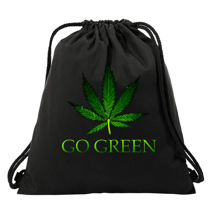 Go Green Medical Marijuana Weed Drawstring Bag