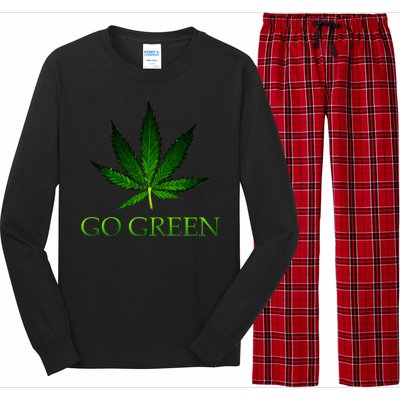 Go Green Medical Marijuana Weed Long Sleeve Pajama Set